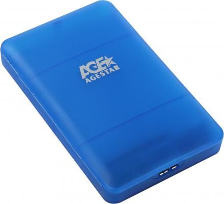 Внешний контейнер для HDD 2.5" SATA AgeStar 3UBCP3 USB3.1 пластик синий