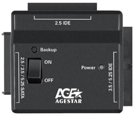 Универсальный переходник AgeStar для HDD 2.5"/3.5" FUBCP2 черный