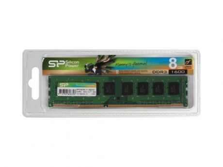 Оперативная память 8Gb (1x8Gb) PC3-12800 1600MHz DDR3 DIMM CL11 Silicon Power SP008GBLTU160N02