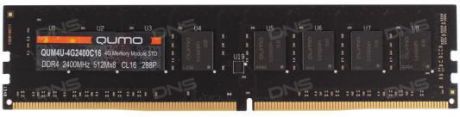 Оперативная память 4Gb (1x4Gb) PC4-19200 2400MHz DDR4 DIMM CL16 QUMO QUM4U-4G2400C16
