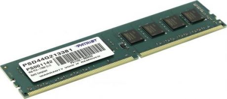 Оперативная память 4Gb (1x4Gb) PC4-17000 2133MHz DDR4 DIMM CL15 Patriot PSD44G213381