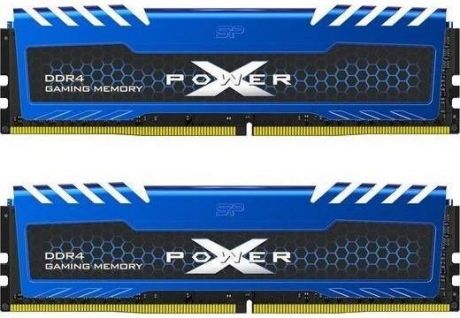 Оперативная память для компьютера 16Gb (2x8Gb) PC4-21300 2666MHz DDR4 DIMM CL16 Silicon Power XPower Turbine (SP016GXLZU266BDA)