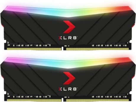 32GB PNY DDR4 3200 DIMM XLR8 EPIC-X RGB Gaming Memory [MD32GK2D4320016XRGB] Non-ECC, CL16, 1.35V, Heat Shield, XMP 2.0, Kit (2x16GB), RTL {8}, (638379)