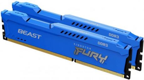 Оперативная память для компьютера 8Gb (2x4Gb) PC4-14900 1866MHz DDR3 DIMM CL10 Kingston FURY Beast Blue (KF318C10BK2/8)
