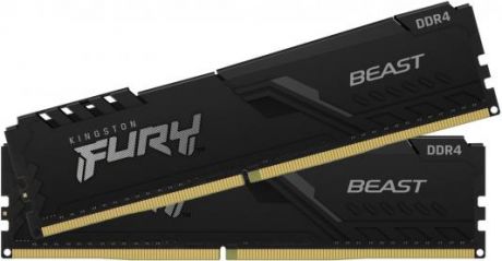 Оперативная память для компьютера 16Gb (2x8Gb) PC4-29800 3733MHz DDR4 DIMM CL19 Kingston FURY Beast Black (KF437C19BBK2/16)