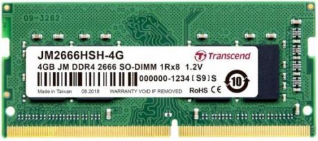 Оперативная память для ноутбука 4Gb (1x4Gb) PC4-21300 2666MHz DDR4 SO-DIMM CL19 Transcend JM2666HSH-4G