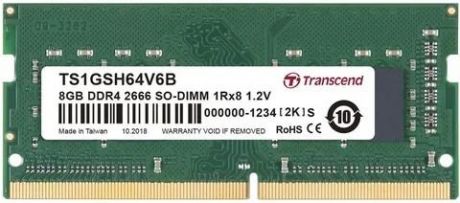 Оперативная память для ноутбука 8Gb (1x8Gb) PC4-21300 2666MHz DDR4 SO-DIMM CL19 Transcend TS1GSH64V6B