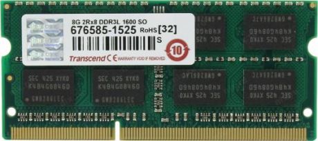 Оперативная память для ноутбука 8Gb (1x8Gb) PC-12800 1600MHz DDR3L SO-DIMM CL11 Transcend TS1GSK64W6H