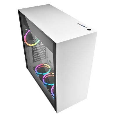Игровой корпус Sharkoon PURE STEEL RGB led белый (ATX, закаленное стекло, fan 3x120 мм + 1x120 мм, 2xUSB 3.0, audio)