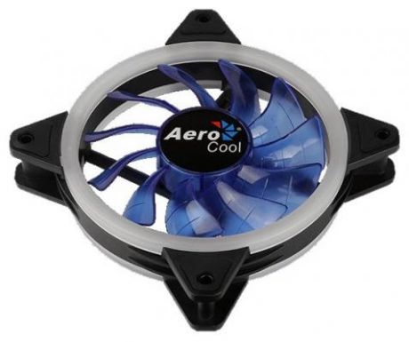 Вентилятор Aerocool REV Blue , 120x120x25мм, цвет светодиодов : синий, подсветка в виде двойного кольца, 3+4-Pin, 1200 об/мин, 41,3 CFM, 15,1 дБА