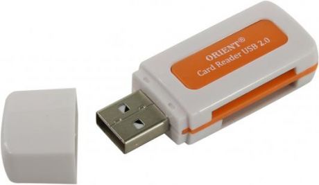 Картридер внешний ORIENT CR-011R SDHC/SDXC/microSD/MMC/MS/MS Duo/M2 USB 2.0 белый