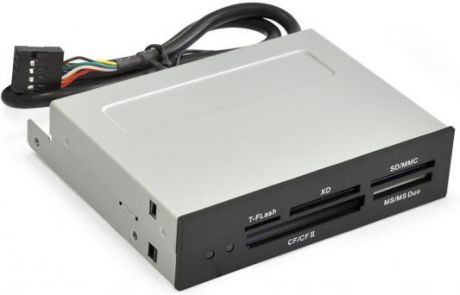Exegate EX283581RUS Картридер USB2.0 ExeGate <CR-415> 3.5", мультиформатный: CF/SD/MMC/MS/MS Duo/MS pro/T flash, черный, металл