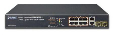 8-Port 10/100TX 802.3at High Power POE + 2-Port Gigabit TP/SFP Combo Managed Ethernet Switch (120W)