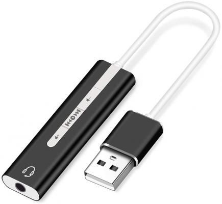 ORIENT AU-04PLB, Адаптер USB to Audio (звуковая карта), jack 3.5 mm (4-pole) для подключения телефонной гарнитуры к порту USB, кнопки: громкость +/-, играть/пауза/вперед/назад; Windows/Linux/MAC OS