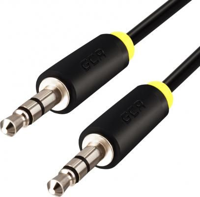 Greenconnect Кабель аудио 2.0m jack 3,5mm/jack 3,5mm черный, желтая окантовка, ультрагибкий, 28 AWG, M/M, Premium GCR-AVC1114-2.0m, экран, стерео