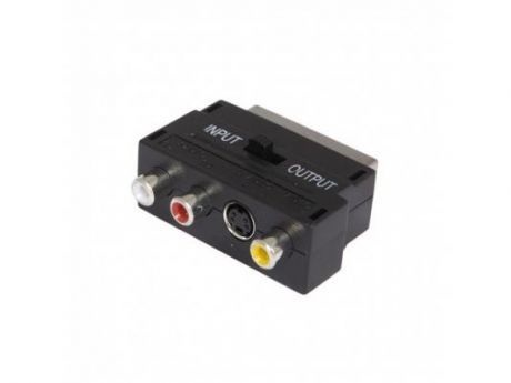 Адаптер Buro BSP005 Scart(m) In/Out-S-video(f)+3xRCA(f) черный