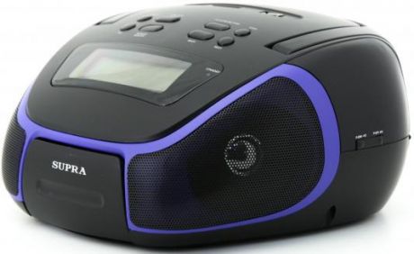 Аудиомагнитола Supra BB-23MUS черный/синий 3Вт/MP3/FM(dig)/USB/SD