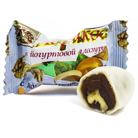 Конфеты Абрикос в йогуртовой глазури с грецким орехом, 200 г