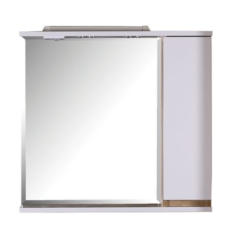 Зеркальный шкаф АСБ-Мебель Марко 800 мм с подсветкой белый/дуб золотой