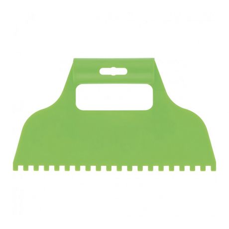 Шпатель для клея зубчатый Сибертех 128 мм С2 пластиковый зеленый