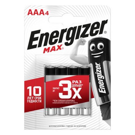 Батарейка Energizer MAX AAA мизинчиковая LR03 1,5 В (4 шт.)