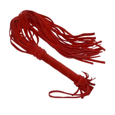 Плеть из натуральной велюровой кожи 65 см - красный