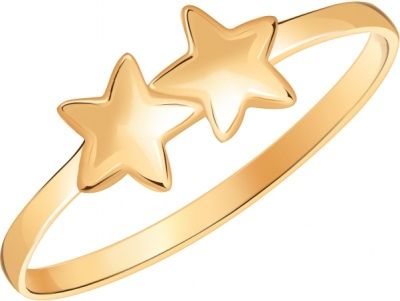 Кольцо Звёзды из красного золота