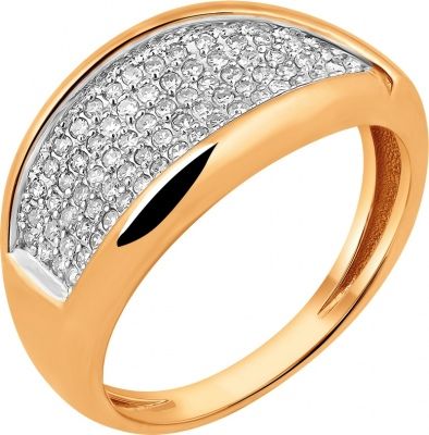 Кольцо с 72 бриллиантами из красного золота