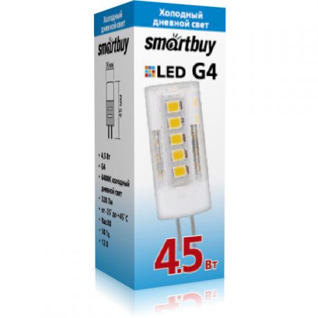 Светодиодная лампа Smartbuy G4-4,5W/3000/G4 SBL-G4 4_5-30K