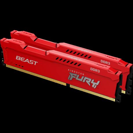 Модуль памяти DIMM 16Gb 2x8Gb KIT DDR3 PC15000 1866MHz Kingston Fury Beast Red (KF318C10BRK2/16)