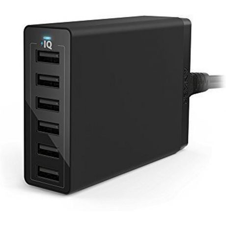 Сетевое зарядное устройство Anker PowerPort 6 60W A2123L12, 6xUSB, Черный