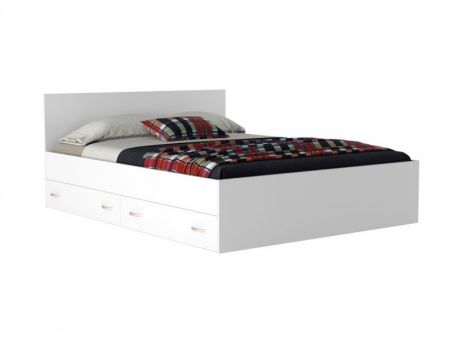 Широкая двуспальная белая кровать "Виктория" 1800 с Широкая двуспальная белая кровать "Виктория" 1800 с