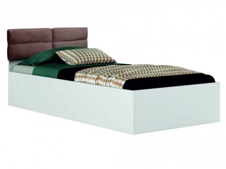Односпальная белая кровать "Виктория-П" 900 с мягким Односпальная белая кровать "Виктория-П" 900 с мягким