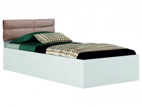 Односпальная белая кровать "Виктория-П" 900 с мягким Односпальная белая кровать "Виктория-П" 900 с мягким