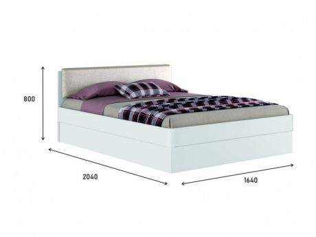 Белая двуспальная кровать "Николь ЭКО узор" 1600 с Белая двуспальная кровать "Николь ЭКО узор" 1600 с