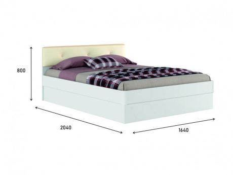 Белая двуспальная кровать "Николь ЭКО-П" 1600 с подъемным Белая двуспальная кровать "Николь ЭКО-П" 1600 с подъем