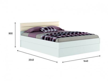 Белая двуспальная кровать "Николь МБ" 1600 с подъемным Белая двуспальная кровать "Николь МБ" 1600 с подъемным