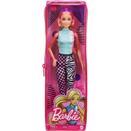 Кукла Mattel Barbie Игра с модой FBR37/GRB50 (блондинка, голубая майка легинсы)