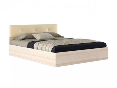 Двуспальная кровать "Виктория ЭКО-П" 1600 дуб с мягким Двуспальная кровать "Виктория ЭКО-П" 1600 дуб с мягким