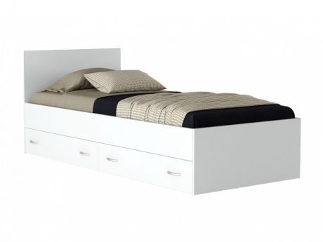 Односпальная кровать "Виктория" 900 с ящиками белая с Односпальная кровать "Виктория" 900 с ящиками белая с