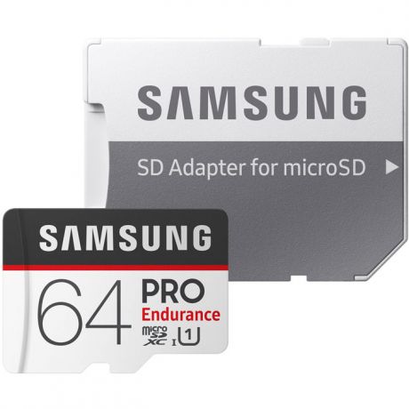 Карта памяти Micro SecureDigital 64Gb SDHC Samsung PRO Endurance class10 UHS-I U1 (MB-MJ64GA/RU) + адаптер SD