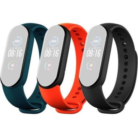 Ремень для фитнес-треккера Xiaomi Mi Smart Band 5 Strap (3-Pack) Black/Orange/Teal