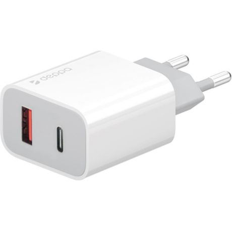 Сетевое зарядное устройство Deppa Power Delivery QC 3.0 30Вт USB A + Type-C белое (11420)