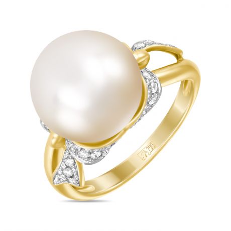 Miuz.ru Золотое кольцо c бриллиантами и жемчугом
