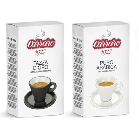 Кофе молотый Carraro Qualita Oro 250 гр в/у + Carraro Arabica 100% 250 гр в/у