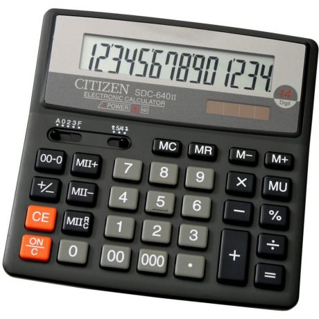 Калькулятор Citizen SDC-640 II черный 14-разр.