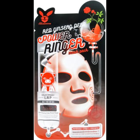 Elizavecca Регенерирующая маска с экстрактом красного женьшеня Power Ringer Mask Pack Red Ginseng Deep, 23 мл.