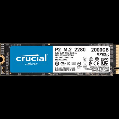Внутренний SSD-накопитель 2000Gb Crucial P2 (CT2000P2SSD8) M.2 2280 PCIe NVMe 3.0 x4