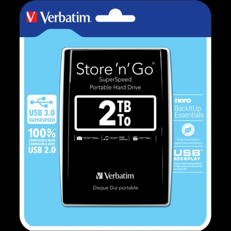 Внешний жесткий диск 2.5" 2Tb Verbatim 53177 USB3.0 5400rpm Store
