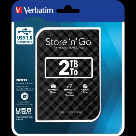 Внешний жесткий диск 2.5" 2Tb Verbatim 53195 USB3.0 5400rpm Store